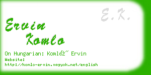 ervin komlo business card